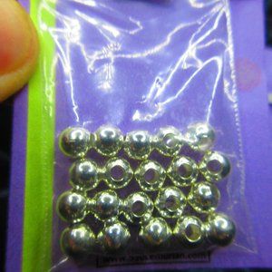 Silver Plated 5.5mm Round Spacer Beads 20Pcs In Each Package Lot Of 5 Packages